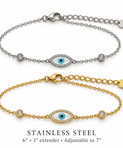 Evil Eye Stainless Steel Bracelet -Gold & Silver Tone