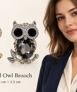 Crystal Owl Brooch