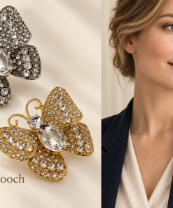 Rhinestone Butterfly Brooch
