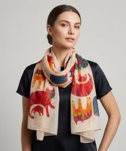 Alternative view of Colorful Cat Print Scarf