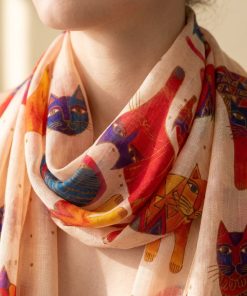 Colorful Cat Print Scarf