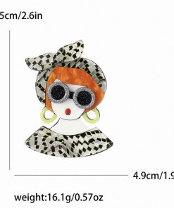 Chic Lady Brooch-Orange Hair & Bow