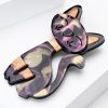 Purple & Gold Cat Brooch