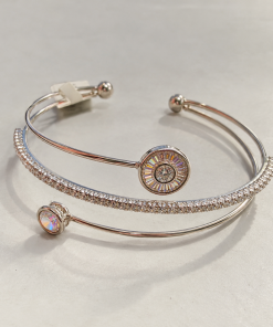 Bracelet open cuff double band design