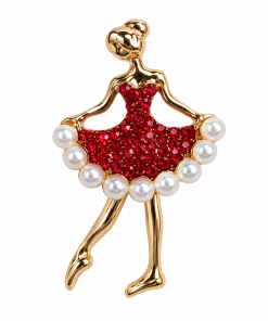 Brooch Ballerina with Pearl Accents