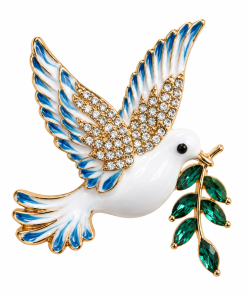 Brooch Pigeon with Olive Branch